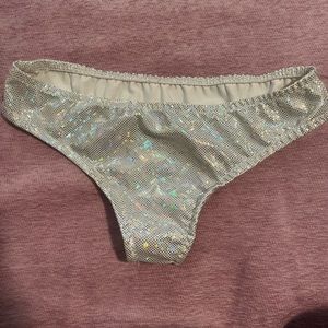 Never been worn handmade glitter panties size small silver